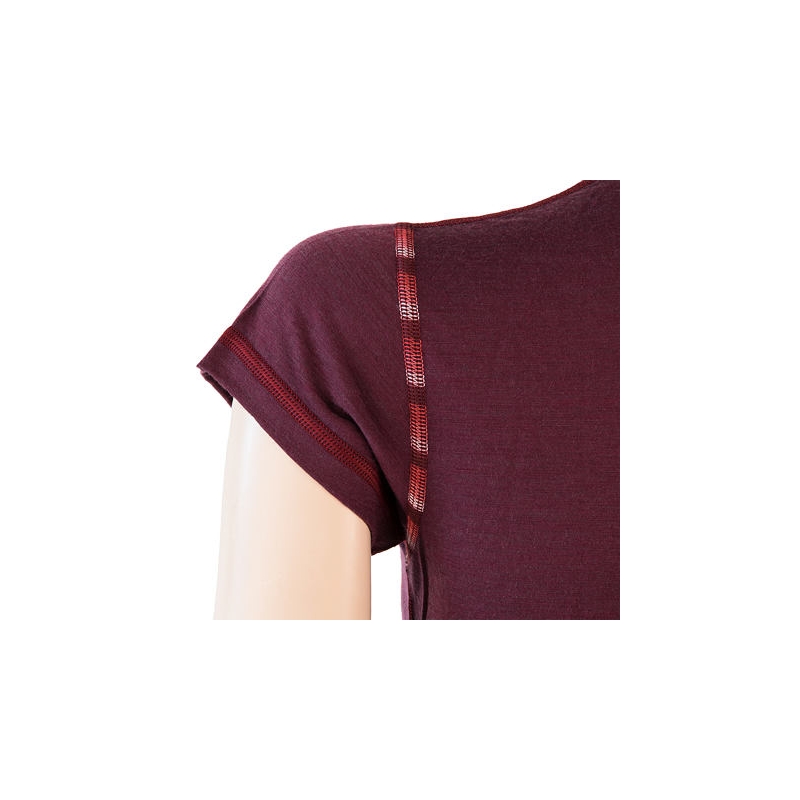 Ženska majica Sensor Merino Air T-shirt burgundske barve naprodaj razprodaja