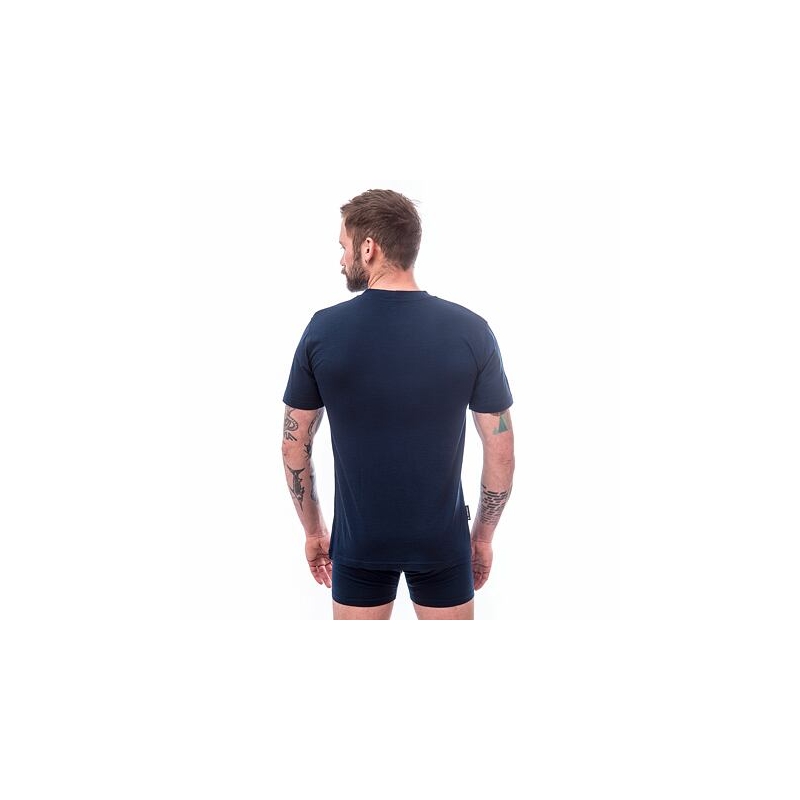 Moška majica Sensor Merino Active PT Mountains temno modra razprodaja