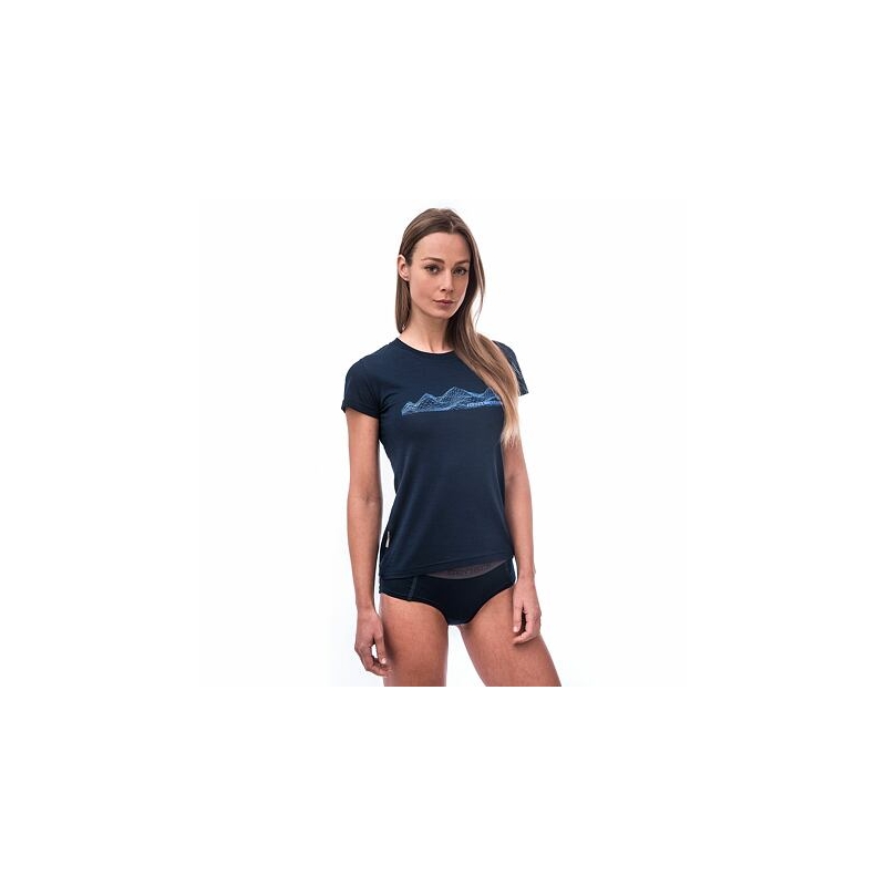 Ženska majica Sensor Merino Active PT Mountains temno modra prodaji razprodaja
