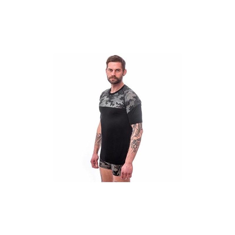 Moška termalna majica Sensor Merino Impress black-grey, razprodaja