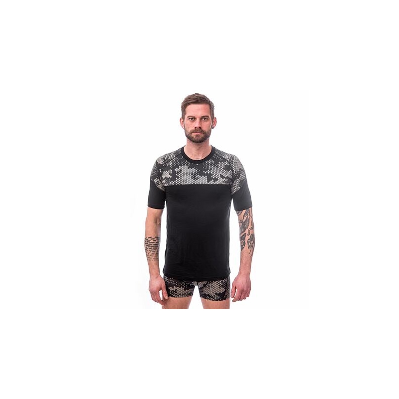Moška termalna majica Sensor Merino Impress black-grey, razprodaja