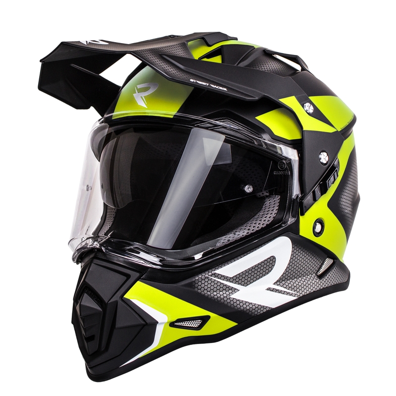 Enduro čelada Street Racer Tracker black-fluo yellow