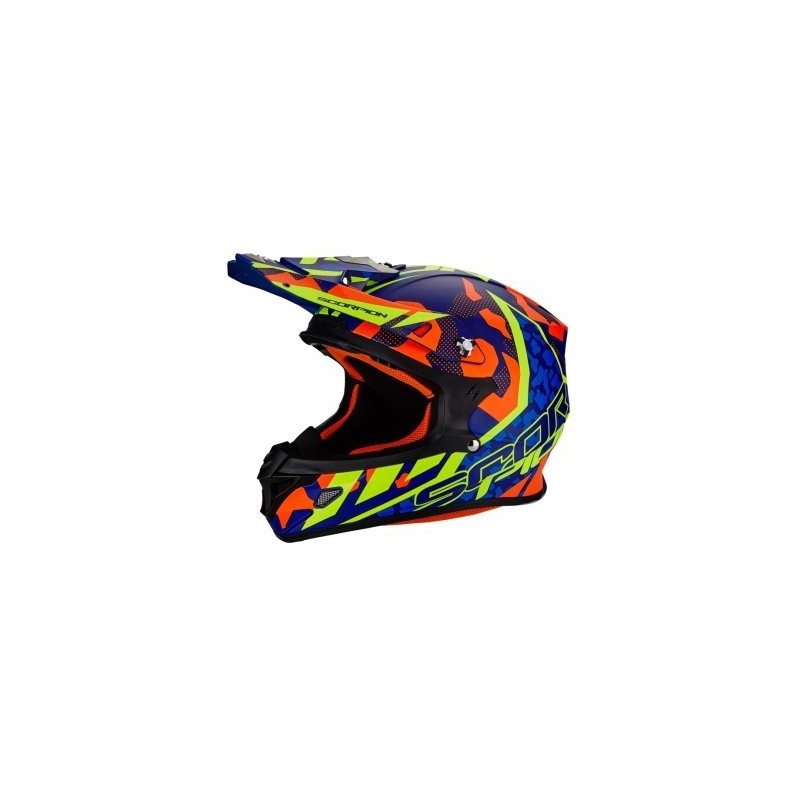 Motokros čelada Scorpion VX-21 Air Furio blue-orange-fluo yellow razprodaja