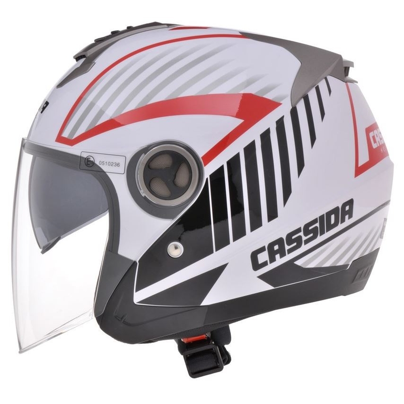 Cassida Magnum črno-bela-rdeča motoristična čelada