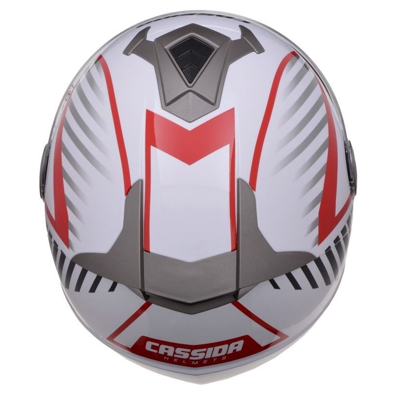 Cassida Magnum črno-bela-rdeča motoristična čelada