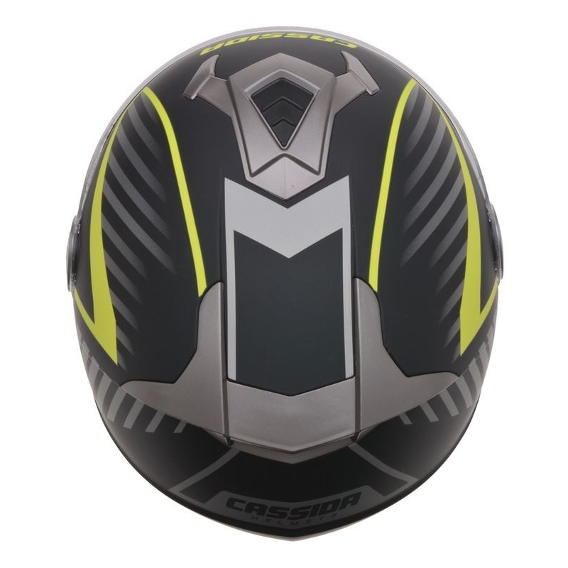 Cassida Magnum črno-sivo-fluo rumena motoristična čelada