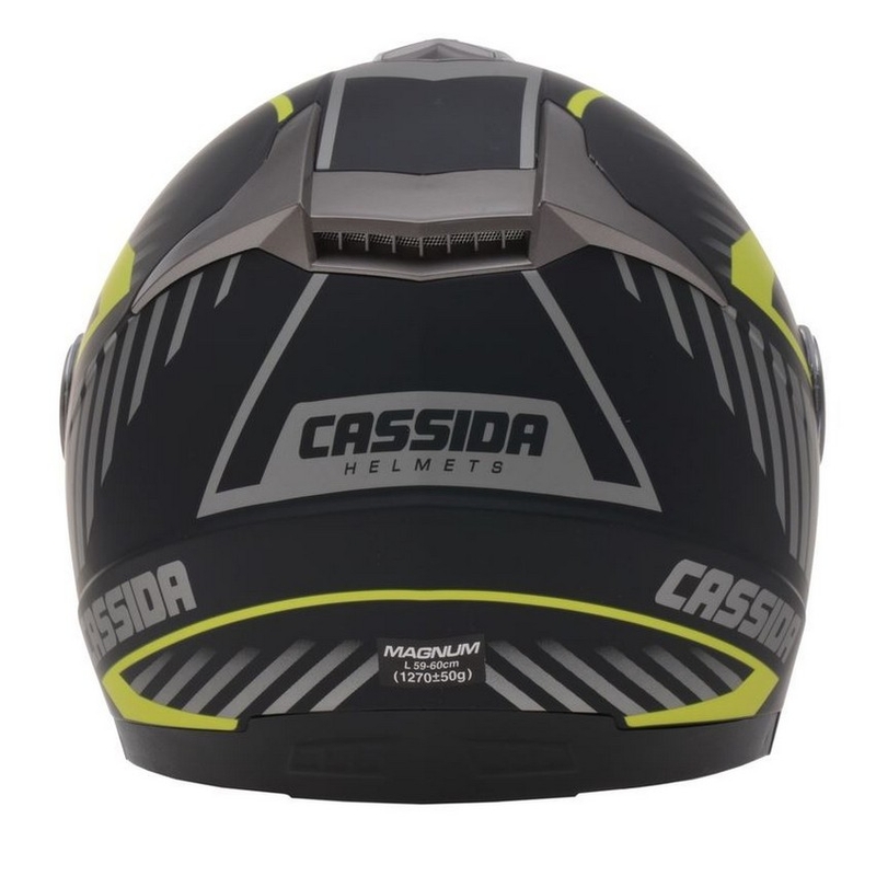 Cassida Magnum črno-sivo-fluo rumena motoristična čelada