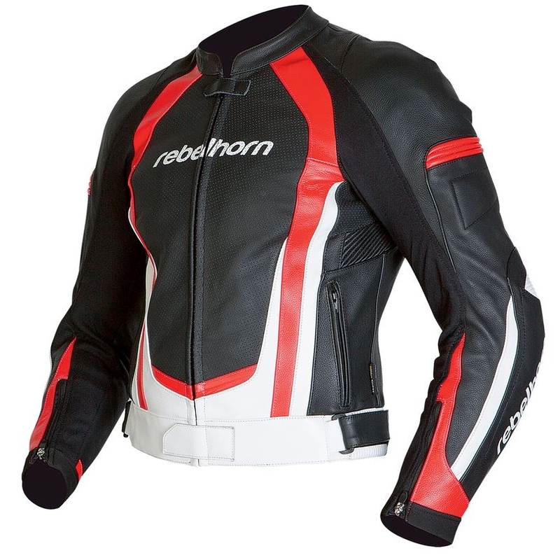 Rebelhorn Piston II črna/bela/rdeča motoristična jakna