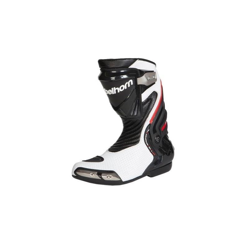Rebelhorn Rival White and Black Perforated Motorcycle Boots razprodaja