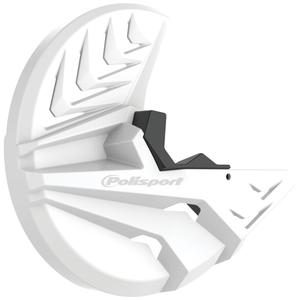 Kryt předního brzdového kotouče se spodním krytem vidlice POLISPORT PERFORMANCE bílá/černá
