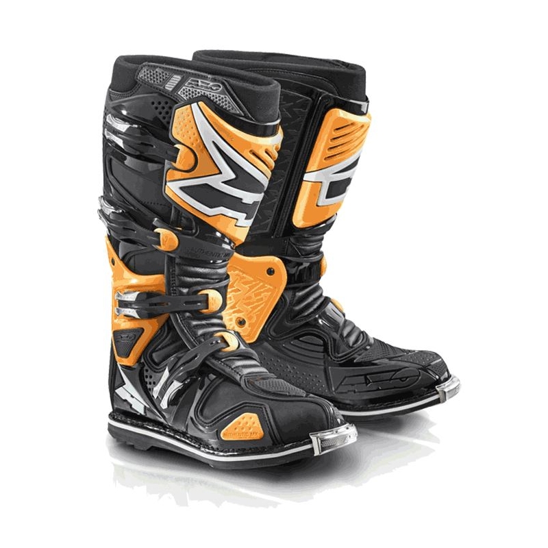 Motoristični škornji AXO A2 black-fluo oranžna razprodaja