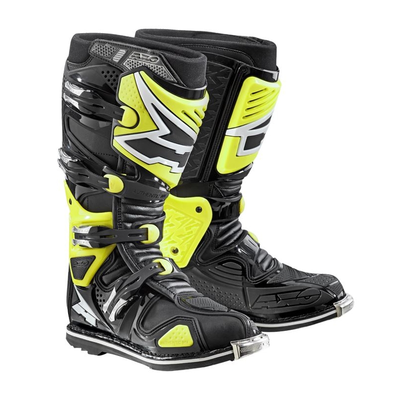 Motoristični škornji AXO A2 black-fluo rumena razprodaja