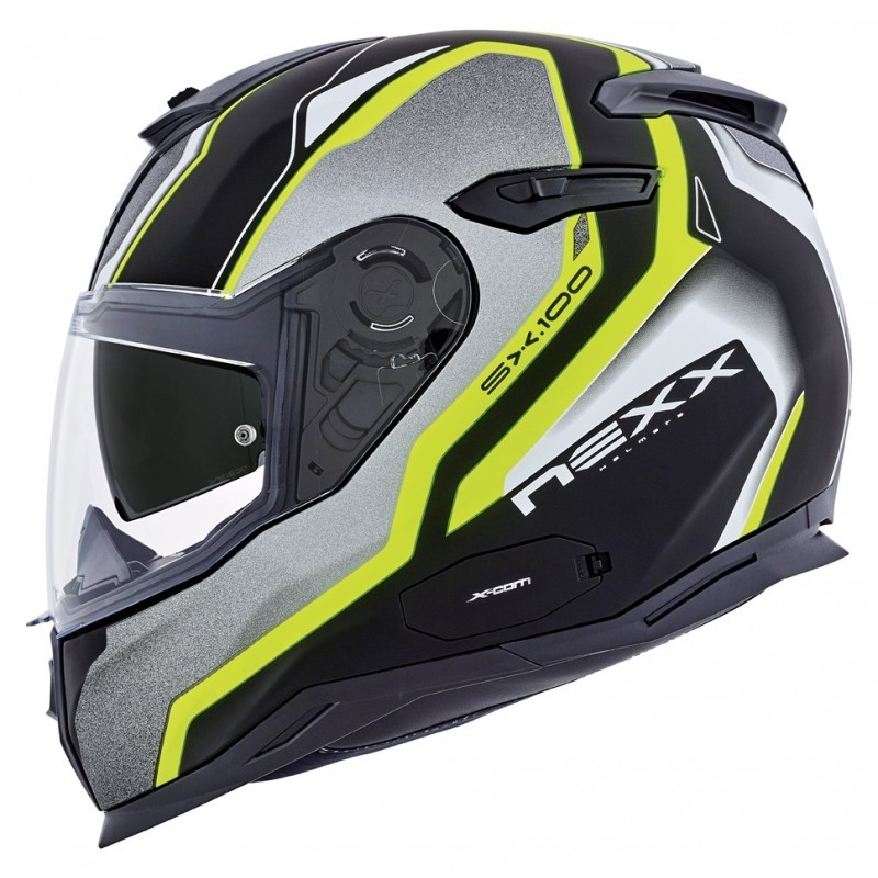 Motoristična čelada Nexx SX 100 Blast black-grey-fluo yellow razprodaja
