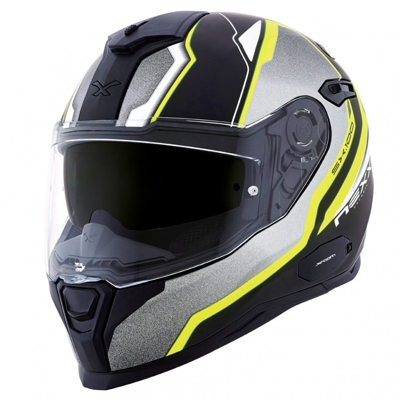 Motoristična čelada Nexx SX 100 Blast black-grey-fluo yellow razprodaja