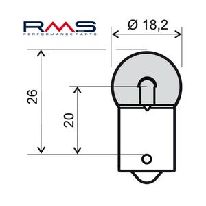 Žárovka RMS 12V 10W, G18 oranžová
