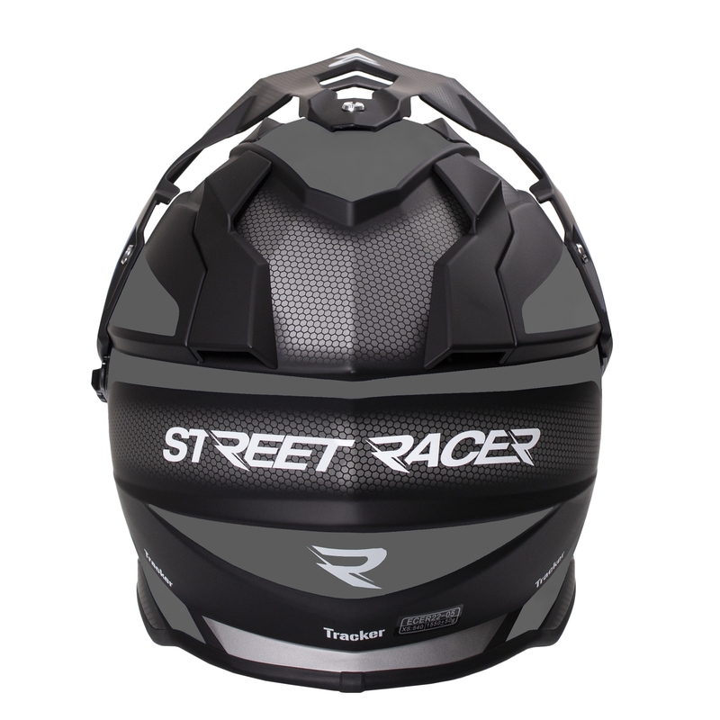 Enduro čelada Street Racer Tracker črno-siva