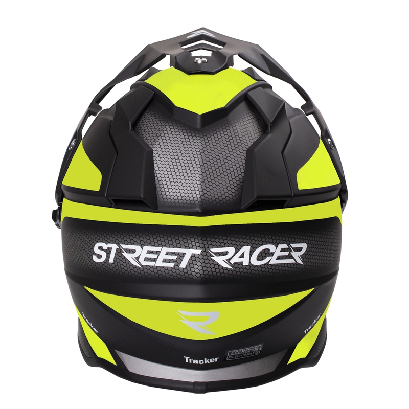 Enduro čelada Street Racer Tracker black-fluo yellow