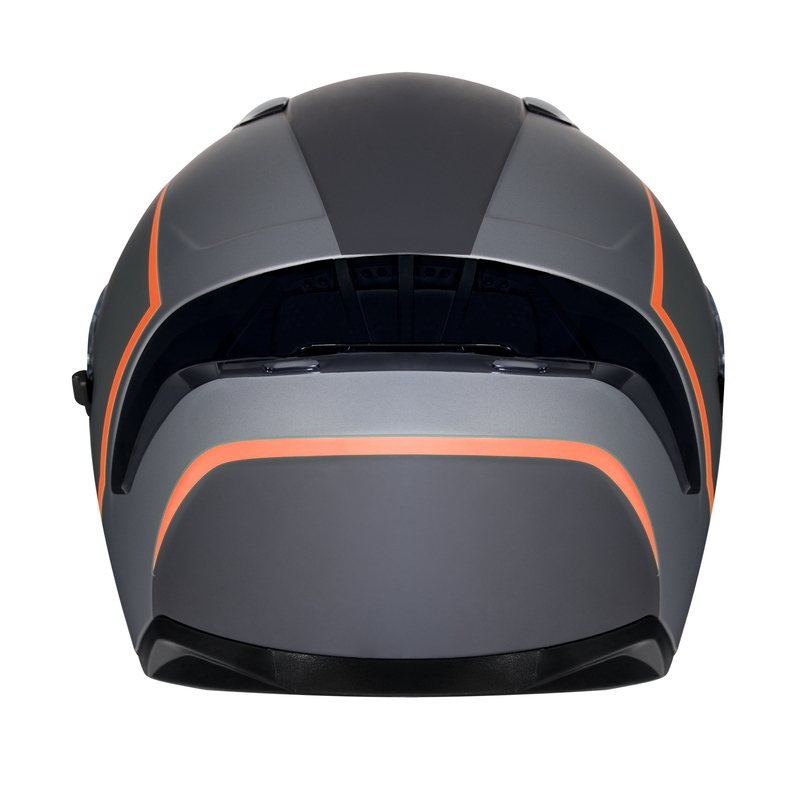 Ozone Sprint Stripe črno-sivo-fluo rdeča integralna motoristična čelada