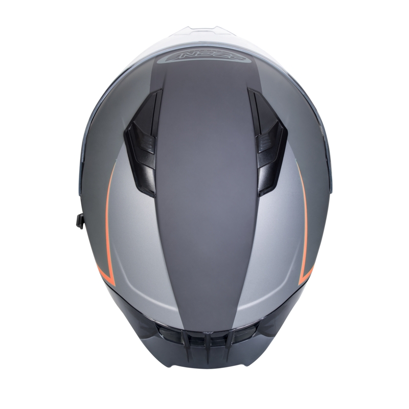 Ozone Sprint Stripe črno-sivo-fluo rdeča integralna motoristična čelada
