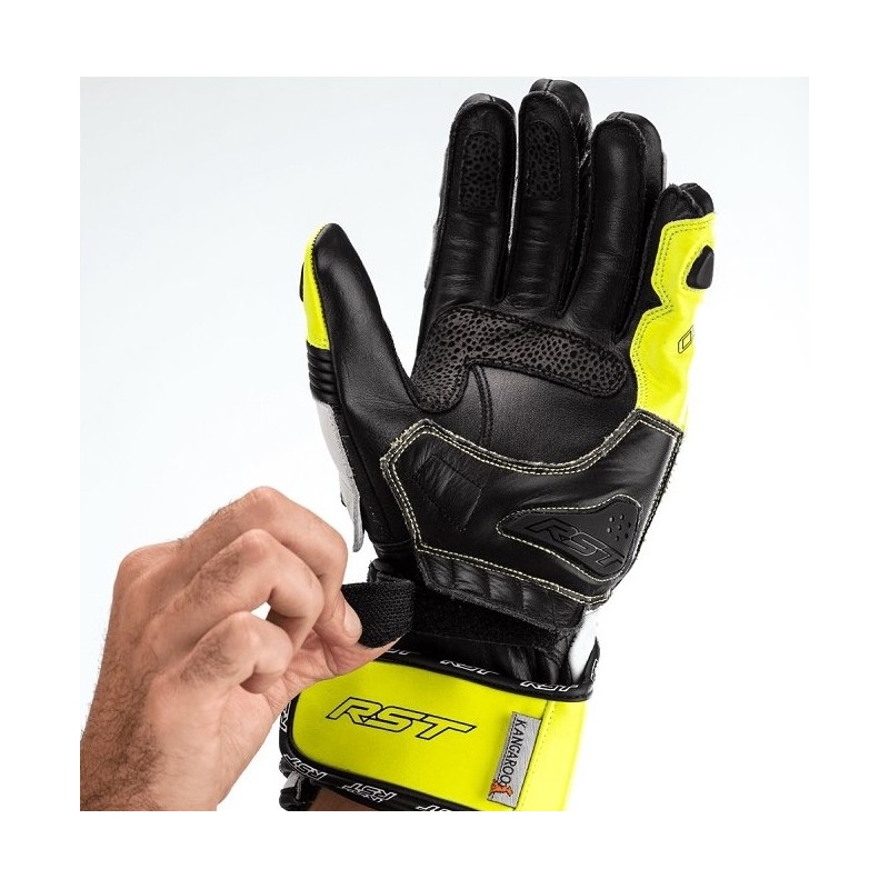 Motoristične rokavice RST Tractech Evo 4 CE black-white-fluo yellow razprodaja
