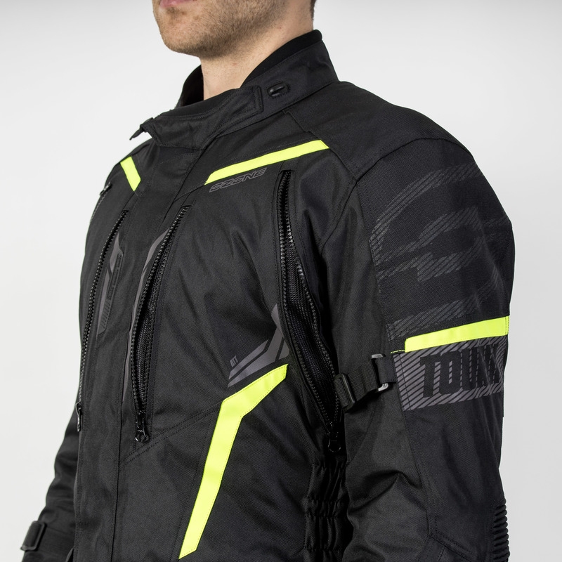 Motoristična jakna Ozone Tour III black-anthracite-fluo yellow