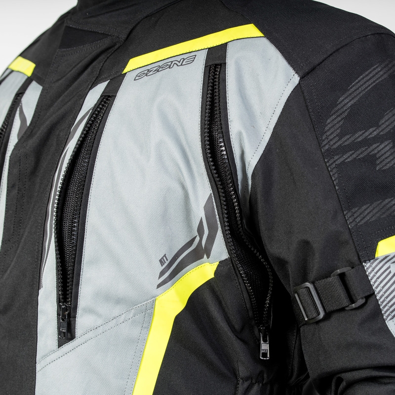 Motoristična jakna Ozone Tour III black-grey-fluo yellow