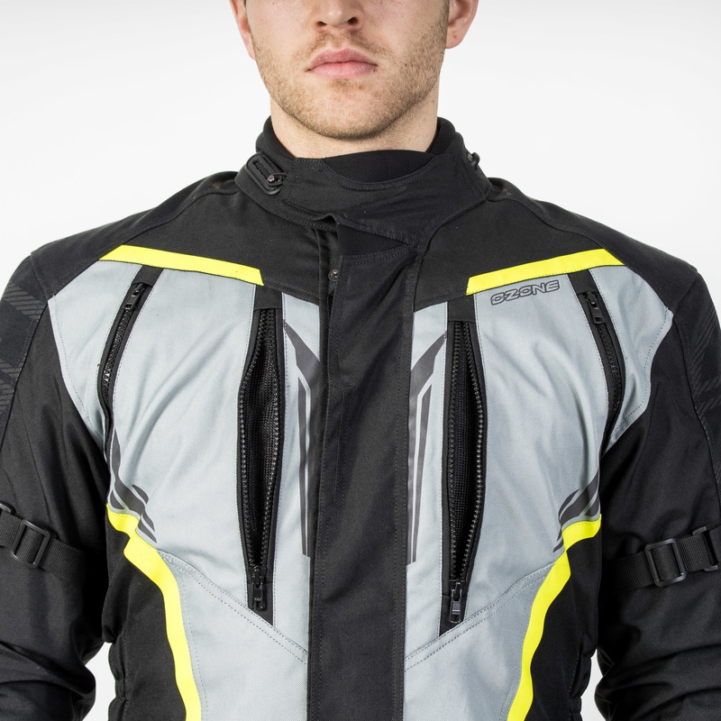 Motoristična jakna Ozone Tour III black-grey-fluo yellow