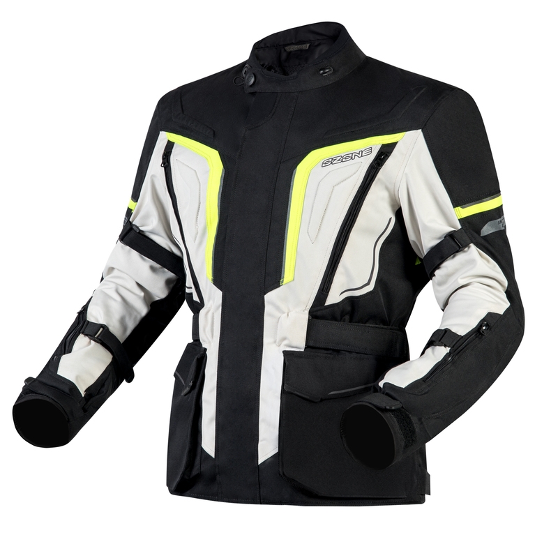 Motoristična jakna Ozone Sahara black-grey-fluo yellow razprodaja