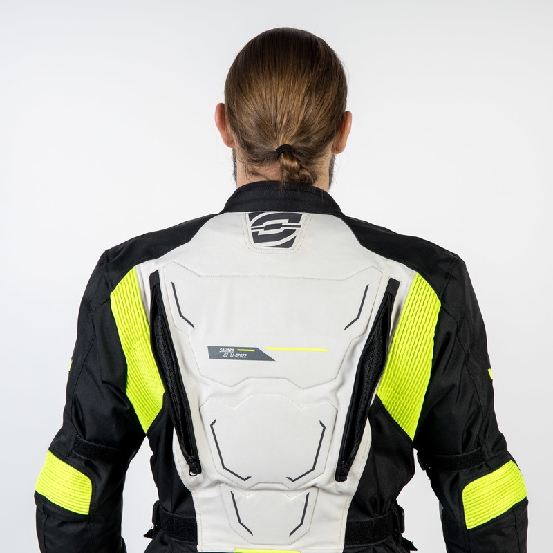 Motoristična jakna Ozone Sahara black-grey-fluo yellow razprodaja