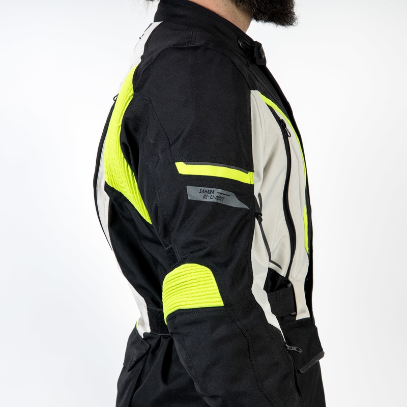 Motoristična jakna Ozone Sahara black-grey-fluo yellow razprodaja