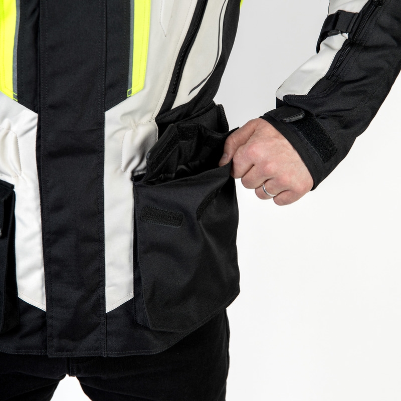 Motoristična jakna Ozone Sahara black-grey-fluo yellow razprodaja