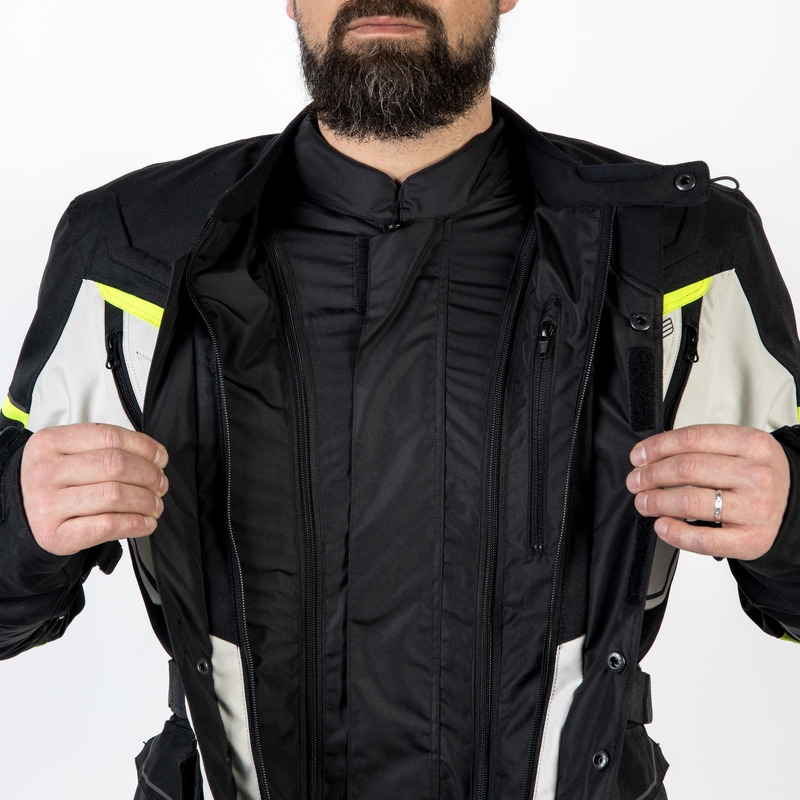 Motoristična jakna Ozone Sahara black-grey-fluo yellow razprodaja