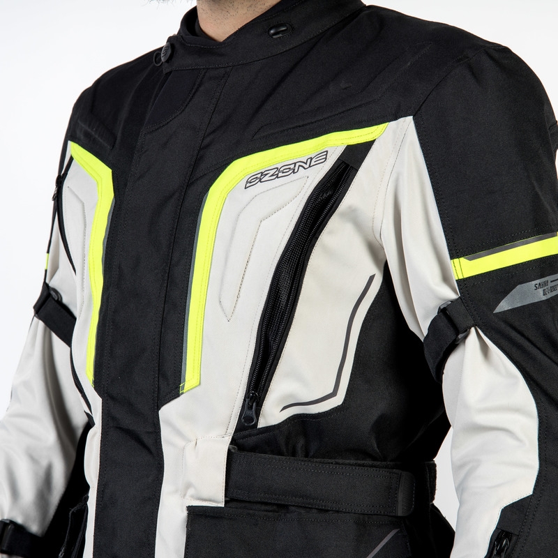 Motoristična jakna Ozone Sahara black-grey-fluo yellow razprodaja
