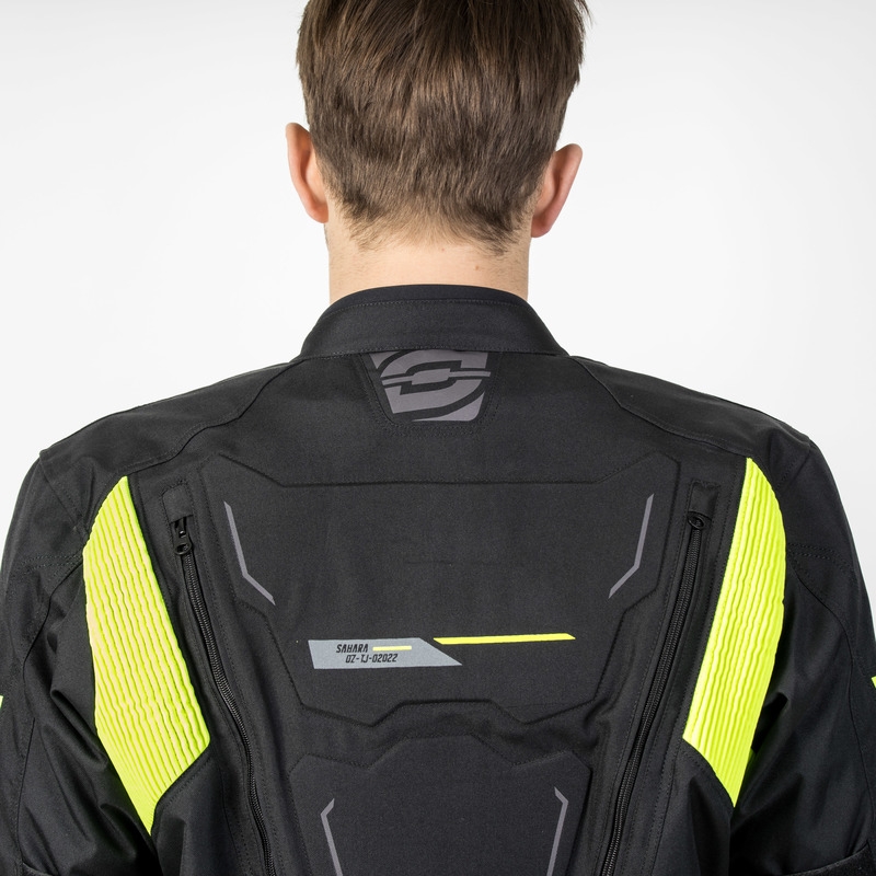 Motoristična jakna Ozone Sahara black-fluo yellow razprodaja