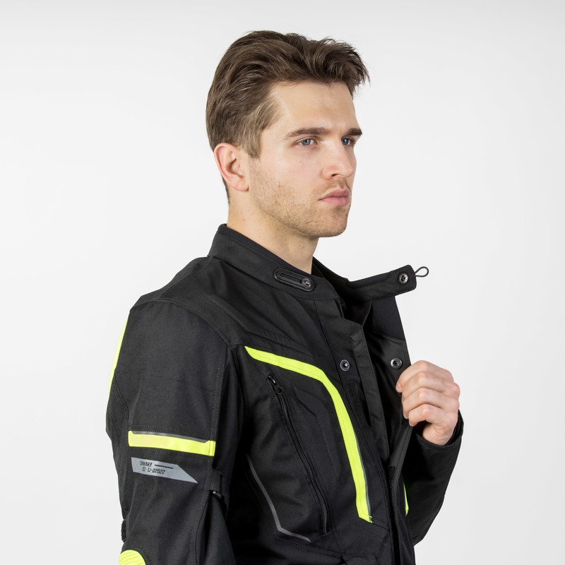Motoristična jakna Ozone Sahara black-fluo yellow razprodaja