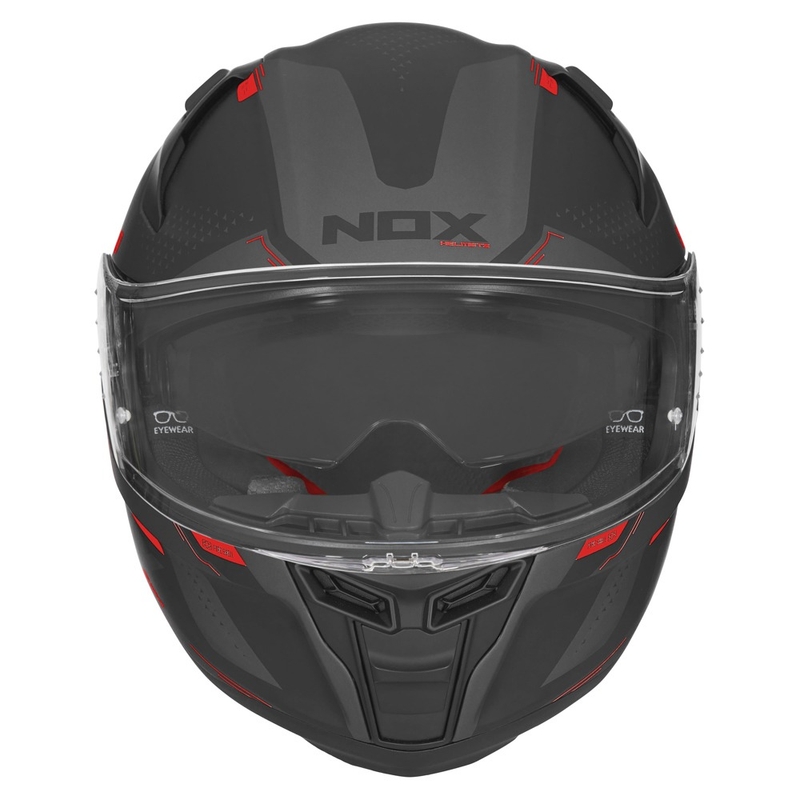 Integralna motoristična čelada NOX N303-S Neo črno-rdeča