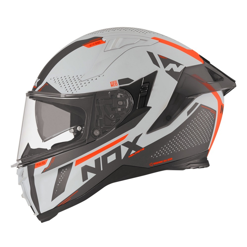 Integralna motoristična čelada NOX N303-S Neo grey-fluo orange razprodaja