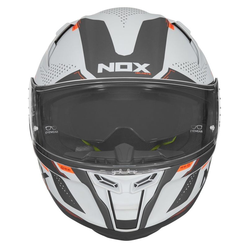 Integralna motoristična čelada NOX N303-S Neo grey-fluo orange razprodaja