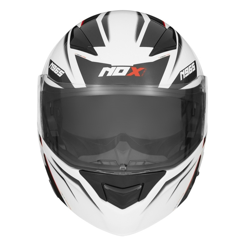 NOX N965 Supra belo-rdeča motoristična čelada