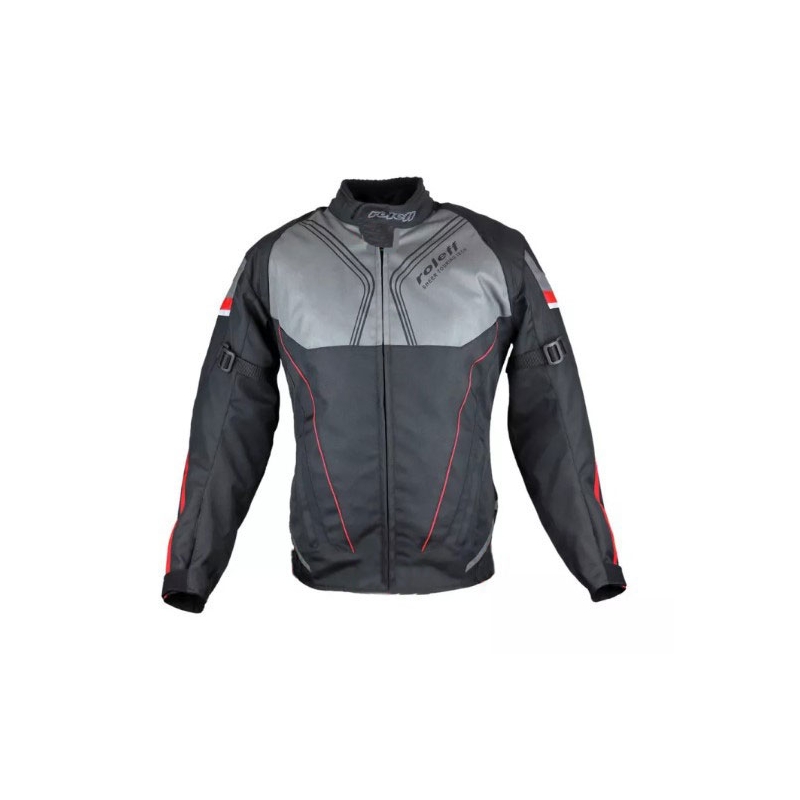 Ženska motoristična jakna Roleff Irma Black-Grey-Red