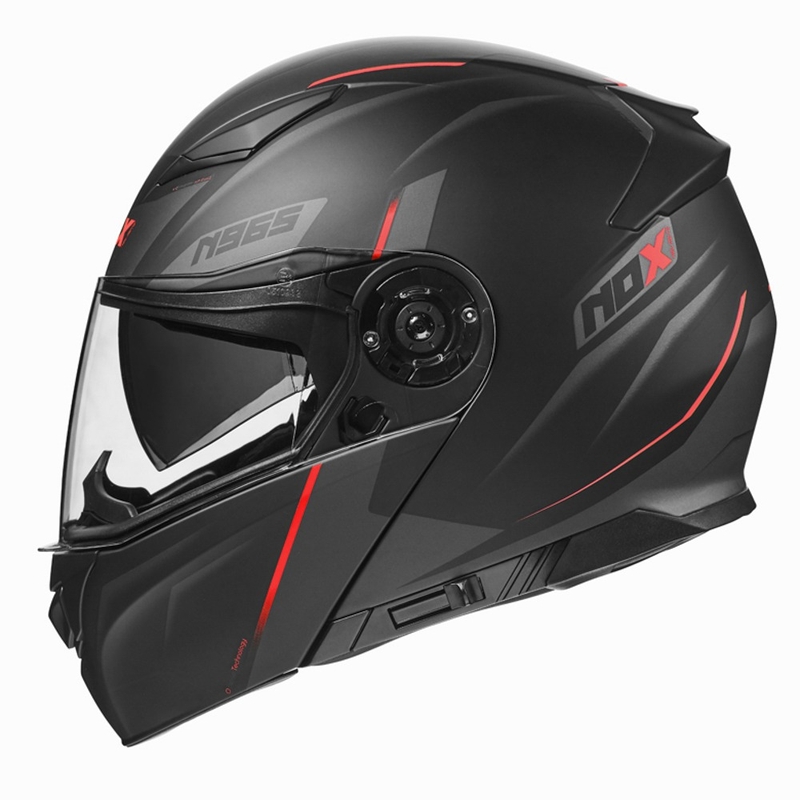 NOX N965 Supra črno-rdeča motoristična čelada