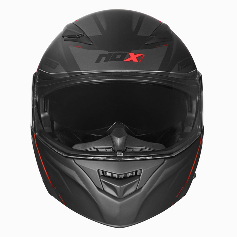 NOX N965 Supra črno-rdeča motoristična čelada