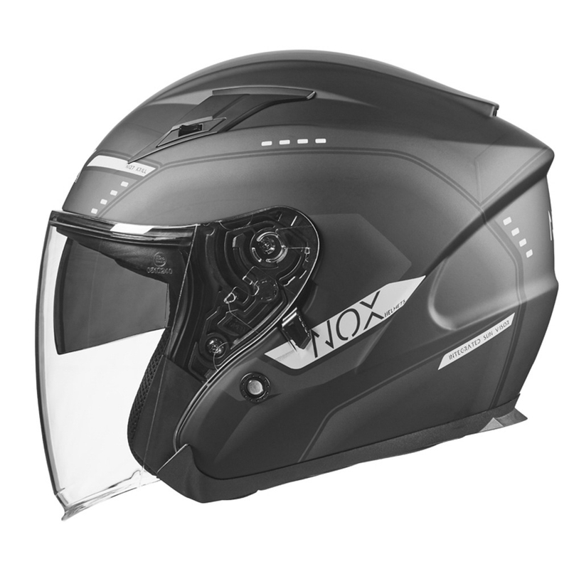 Odprta motoristična čelada NOX N128 Krill črno-bela