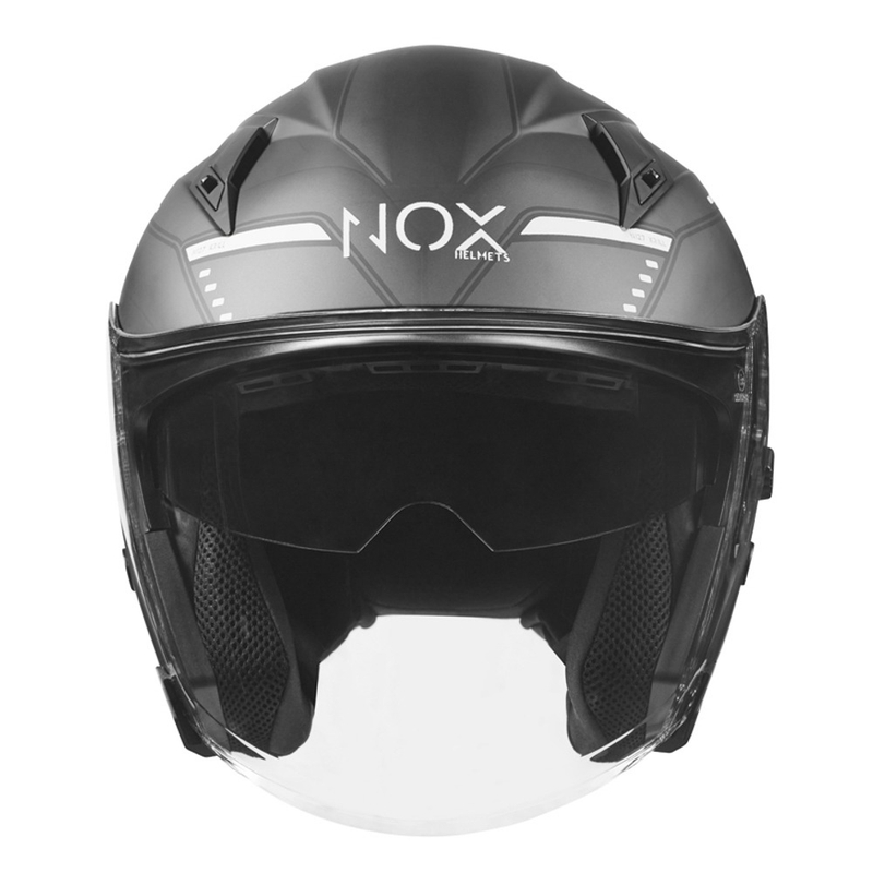 Odprta motoristična čelada NOX N128 Krill črno-bela