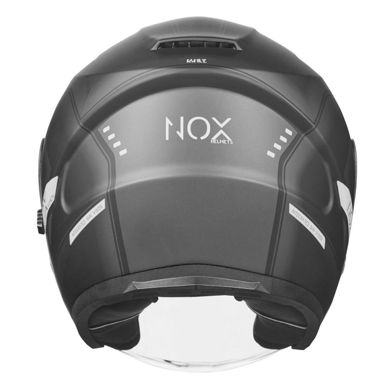Odprta motoristična čelada NOX N128 Krill črno-bela