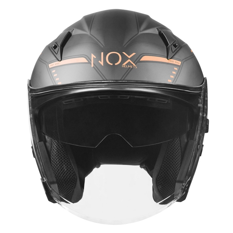 Odprta motoristična čelada NOX N128 Krill črno-bronasta