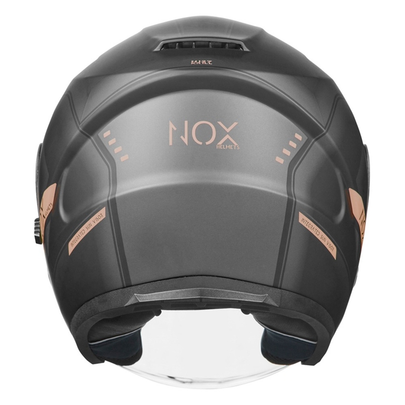 Odprta motoristična čelada NOX N128 Krill črno-bronasta