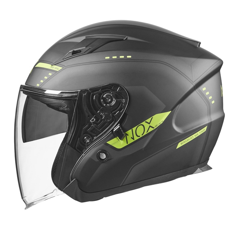 Odprta motoristična čelada NOX N128 Krill črno-rumena