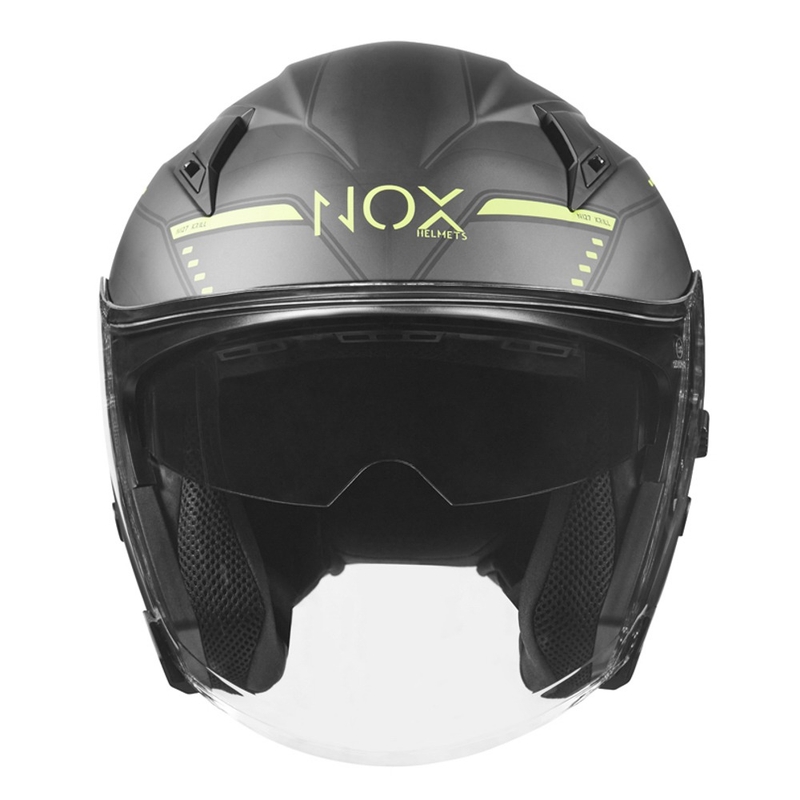 Odprta motoristična čelada NOX N128 Krill črno-rumena