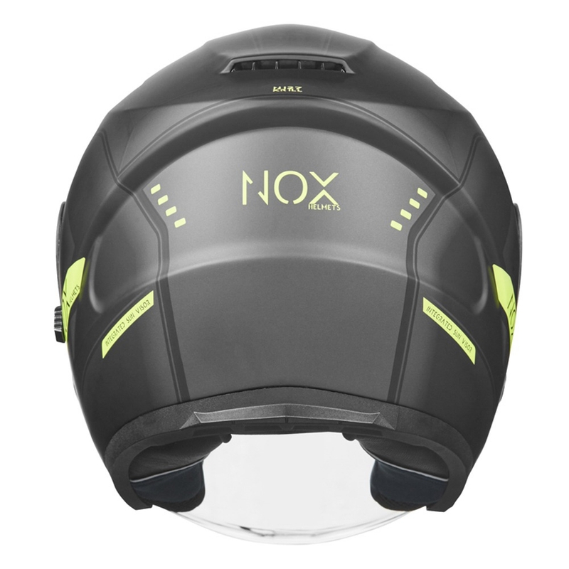 Odprta motoristična čelada NOX N128 Krill črno-rumena